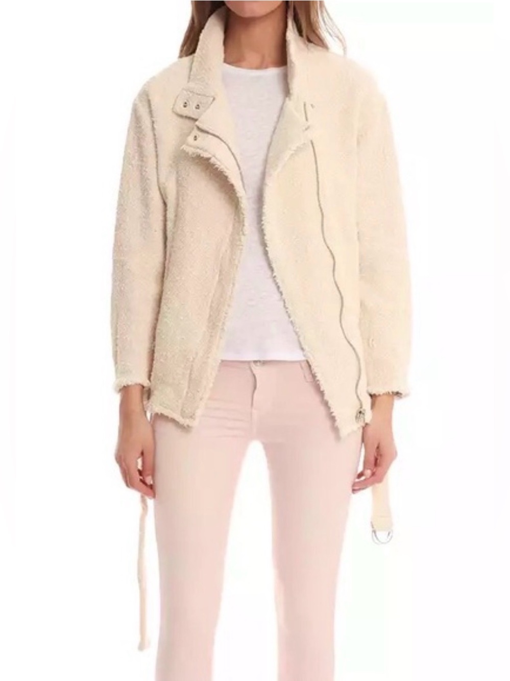 IRO Dorothea Tweed Moto Jacket Sz 36